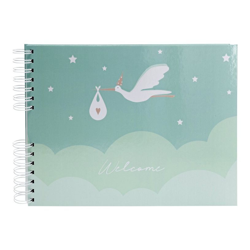 3130630163343-Exacompta Cigogne - Album photos à spirales 32 x 22 cm - 50 pages blanches - bleu-P_79442630_1-0