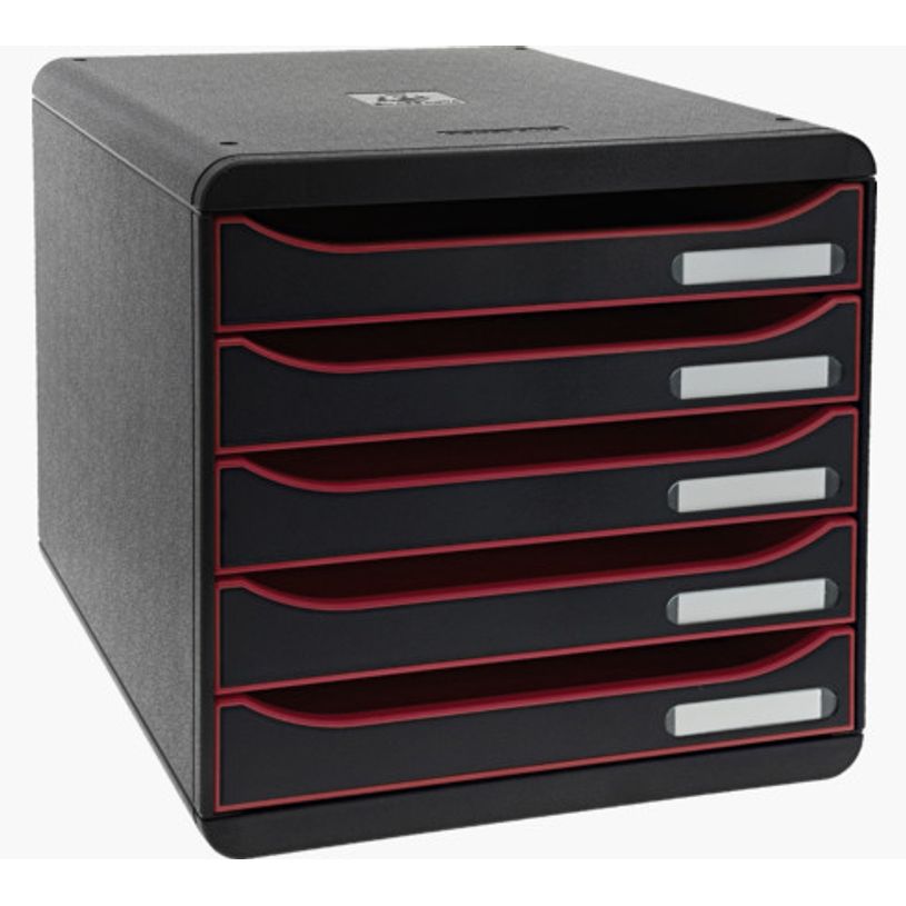 9002493424555-Exacompta BigBox Plus - Module de classement 5 tiroirs - noir/framboise/noir-P_79442643_1-0