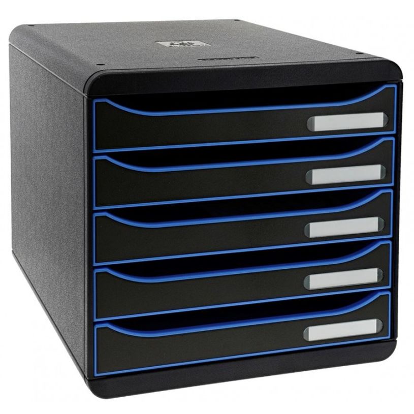 9002493424579-Exacompta BigBox Plus - Module de classement 5 tiroirs - noir/bleu glacé/noir-P_79442645_1-0