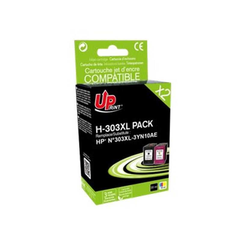 3584770899783-Cartouche compatible HP 303XL - pack de 2 - noir, cyan, magenta, jaune - Uprint-P_79442796_2-1