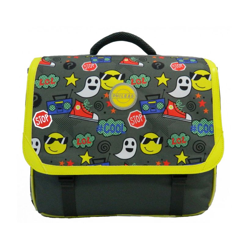 4891320451094-Phileas - Cartable Cool 38 cm - 2 compartiments - gris  - Bagtrotter-P_79443559_1-0