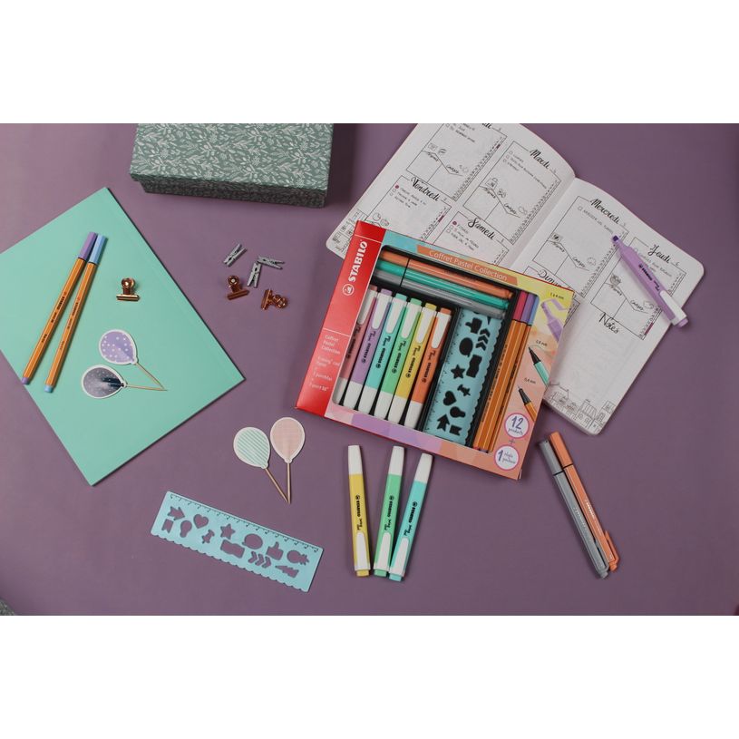 4006381520645-STABILO swing cool Pastel - Coffret avec 6 surligneurs Swing Cool + 6 feutres + 1 règle po-P_79443907_3-2