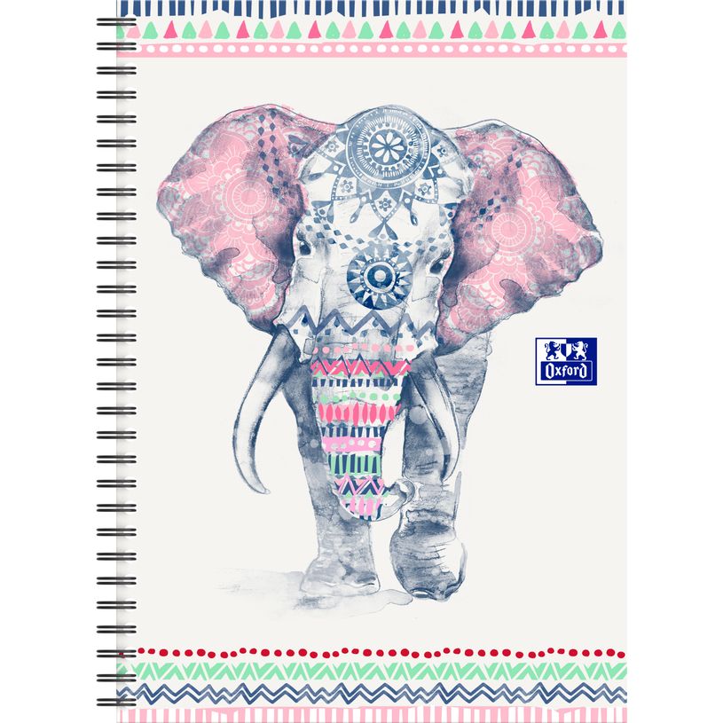 3020120144955-Oxford Boho Chic - Cahier spiralé B5 (19 x 25 cm) - 120 pages - petits carreaux ( 5x5 cm)-P_79444621_5-3