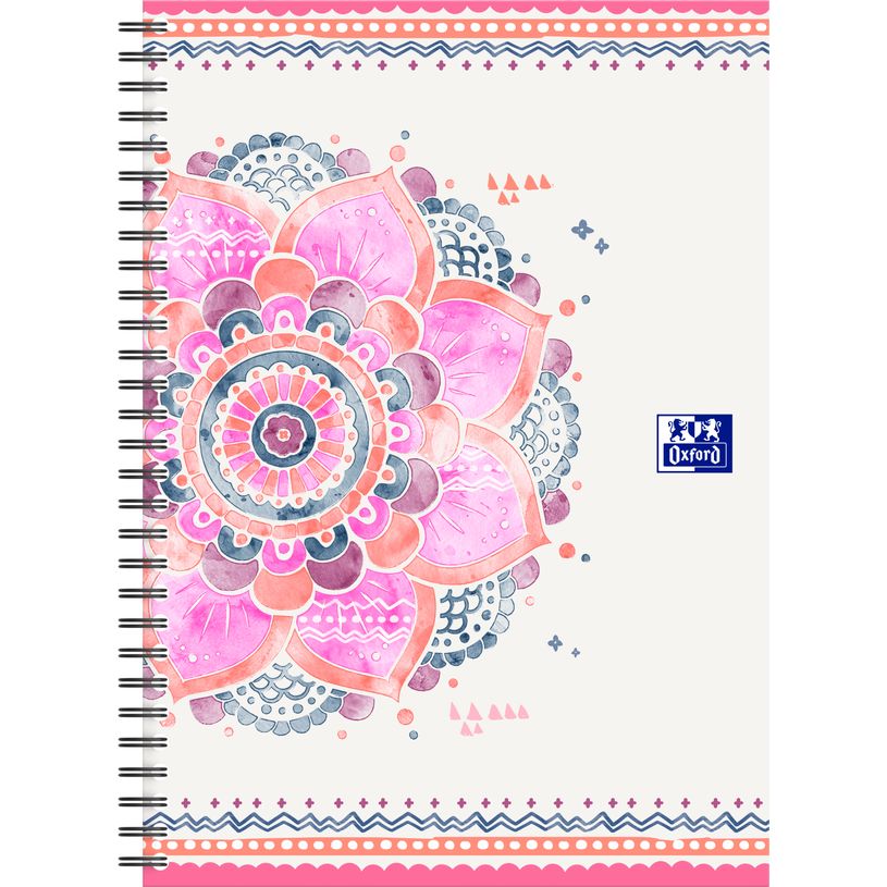 3020120144955-Oxford Boho Chic - Cahier spiralé B5 (19 x 25 cm) - 120 pages - petits carreaux ( 5x5 cm)-P_79444621_7-5