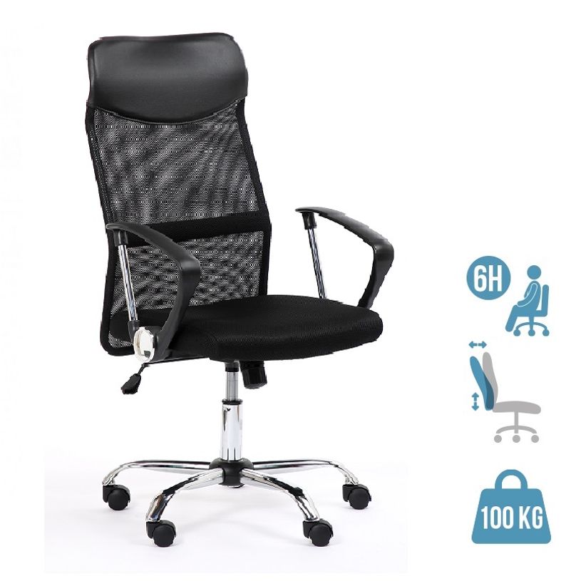 8435501003571-Fauteuil de bureau OMAHA - accoudoirs fixes - noir-P_79445345_1-0