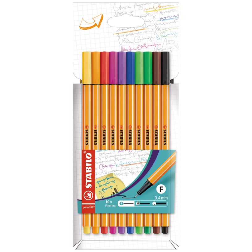 4006381545334-STABILO point 88 - Pack de 10 feutres fins - 0,4 mm - couleurs assorties-P_79445410_1-0