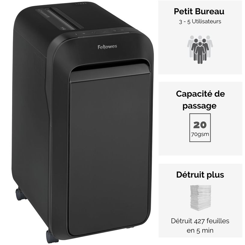 0043859751556-Fellowes Powershred LX221 - destructeur de documents coupe croisée microparticules - 20 feuilles-P_79445443_5-2
