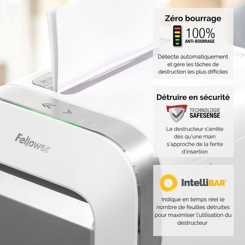 0043859751563-Fellowes Powershred LX221 - destructeur de documents coupe croisée microparticules - 20 feuilles -P_79445444_9-5