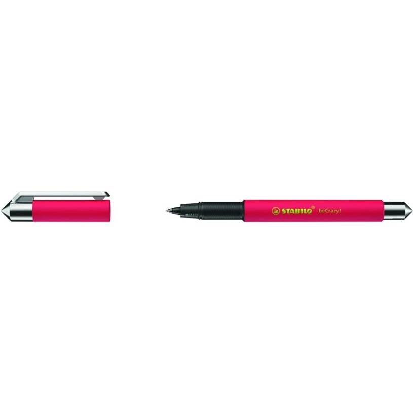 4006381551618-STABILO beCrazy! - Roller encre bleue - 0,5 mm - corps fin - rouge-P_79445477_1-0