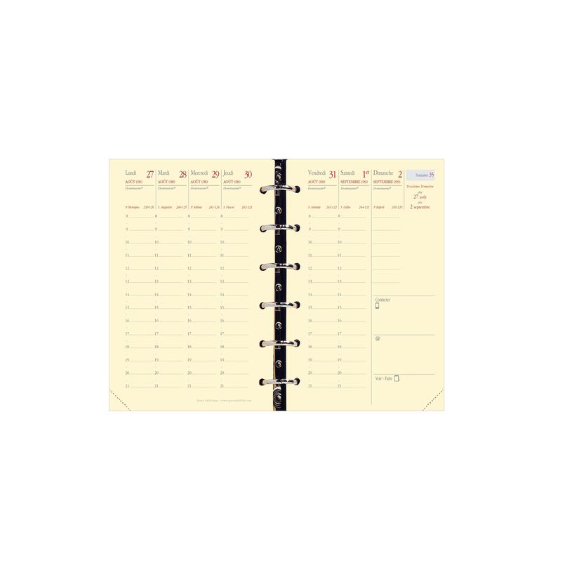 3371010119172-Recharge pour organiseur Timer 14 Prestige - 1 semaine sur 2 pages - 8 x 12,5 cm - papier ivo-P_937004_2-0