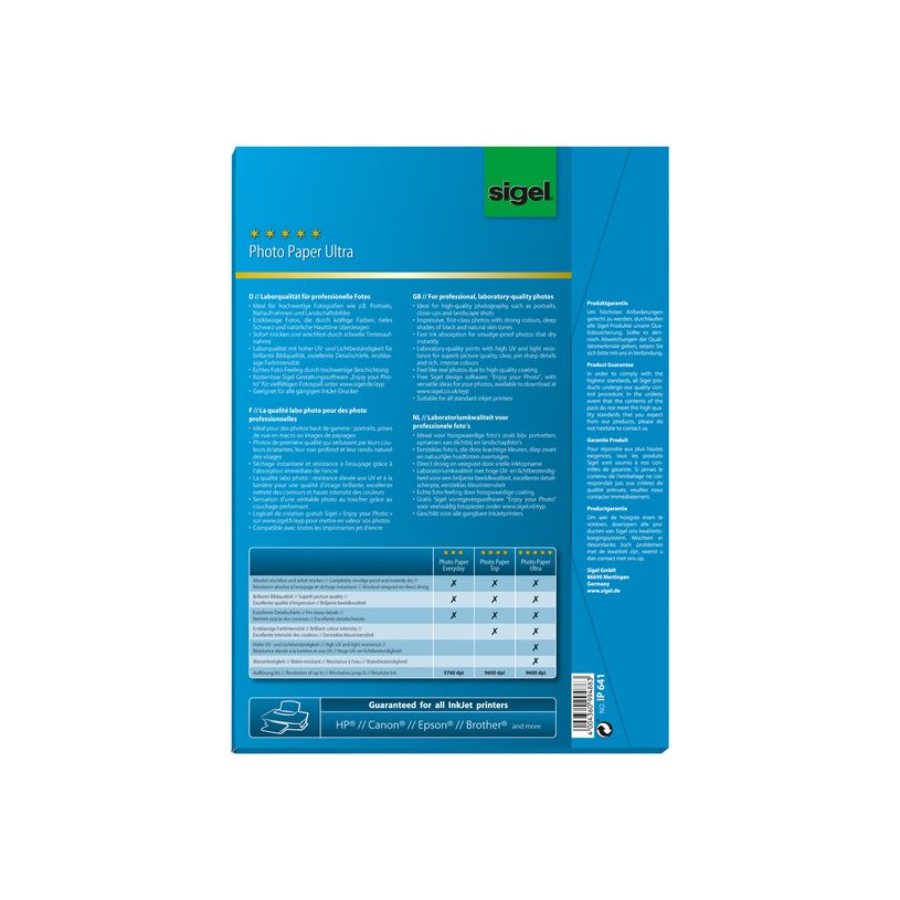 4004360994883-Sigel InkJet Ultra Photo Paper IP641 - papier photo - 50 feuille(s) - A4 - 260 g/m²-P_994883_3-1
