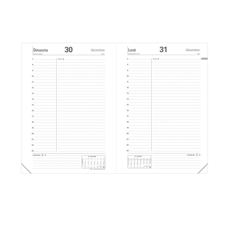 3371010190089-Agenda Impala ABP1 - 1 jour par page - 13 x 21 cm - disponible dans différentes couleurs - Quo Vadis--4