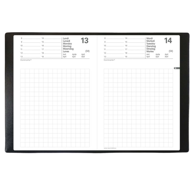 3371010132812-Agenda de poche à élastique Maor Baladek - 1 jour par page - 8,5 x 13 cm - noir - Quo Va-P_999991705_4-1