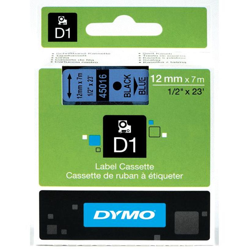 5411313450164-Dymo D1 - Ruban d'étiquettes auto-adhésives - 1 rouleau (12 mm x 7 m) - fond bleu écrit-P_999992251_5-0