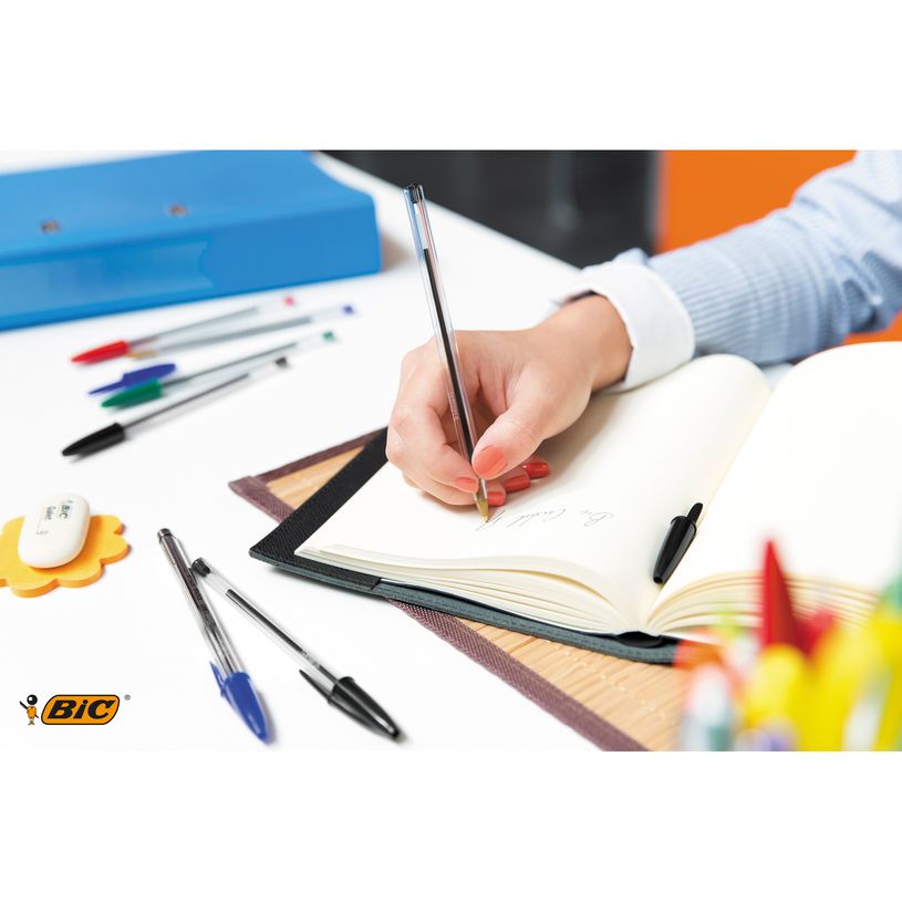 3086121601033-BIC Cristal - 4 Stylos à bille - noir, rouge, bleu, vert - 1 mm - pointe moyenne-P_99999642_7-6