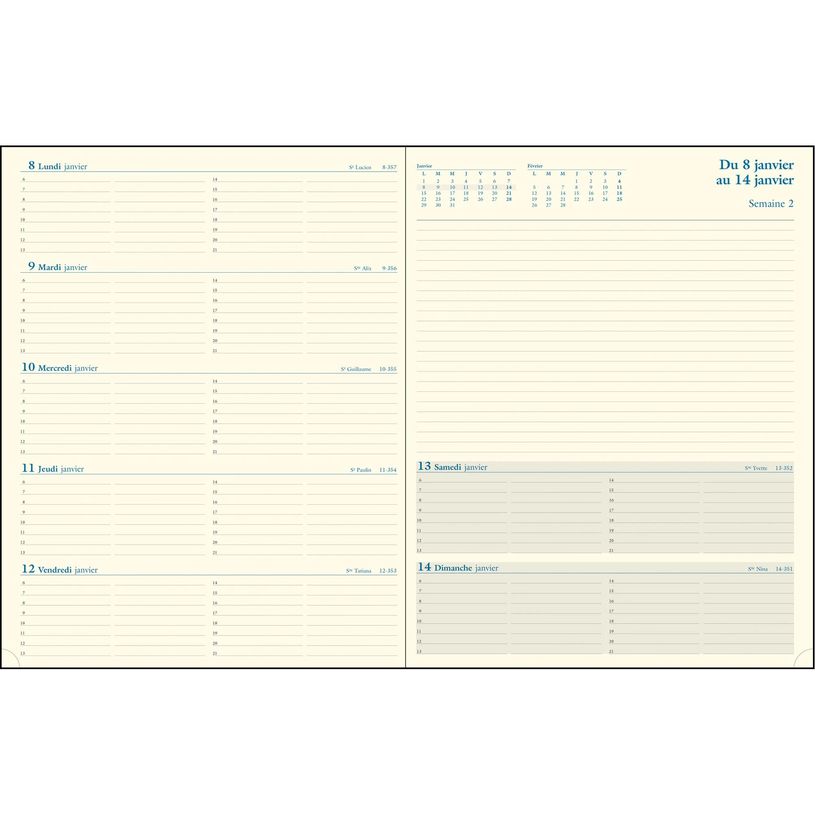 3660942002684-Agenda Barbara Espace 27 - 1 semaine sur 2 pages - 21 x 27 cm - noir - Exacompta--1