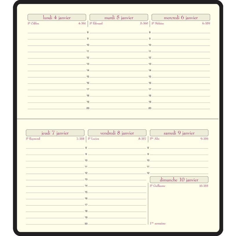 3660942001922-Agenda de poche Cassandra Temporel 16 - 1 semaine sur 2 pages - 8,5 x 16 cm - disponible dans diff-P_99999804_5-3