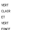 vert clair et vert foncé