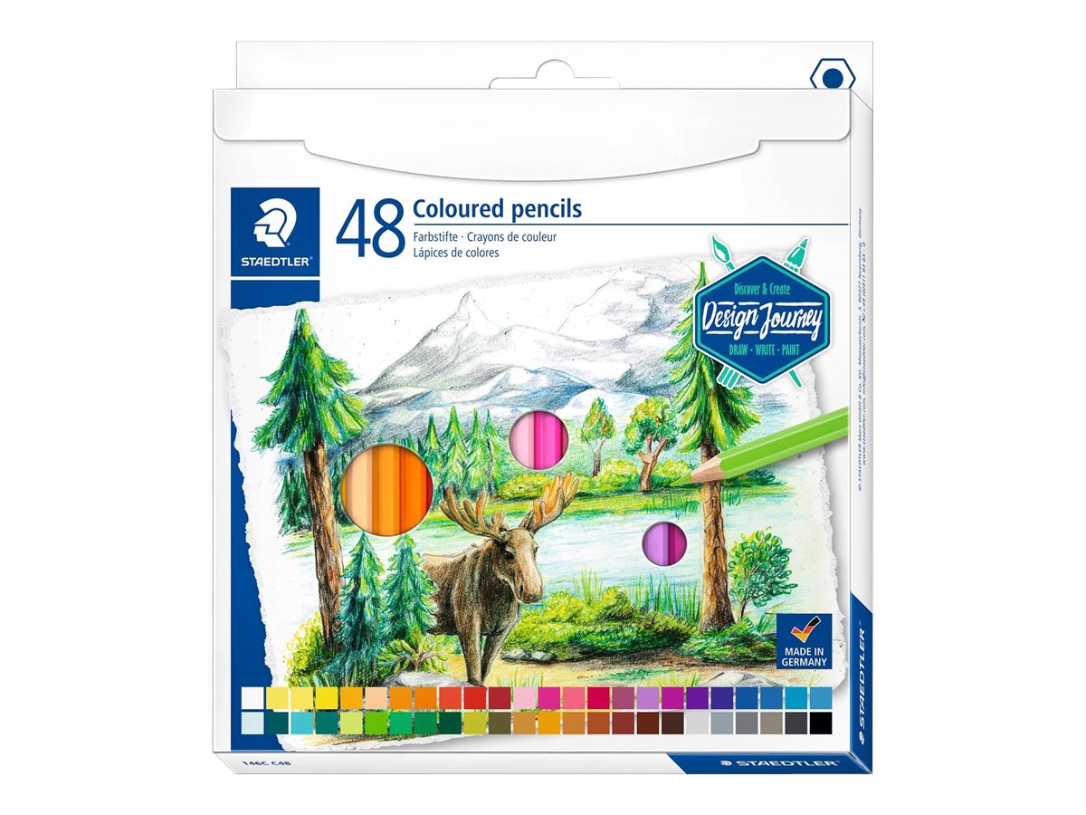 STAEDTLER Design Journey - 48 Crayons de couleur - couleurs assorties