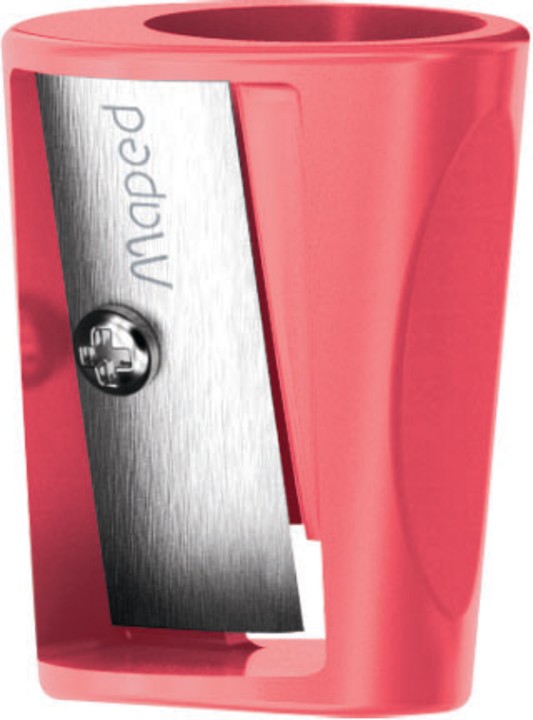 Maped Équilibre Duo - Taille-crayon 2 Trous + Gomme - Soft Touch, Sécurité Enfant - Couleurs Aléatoires