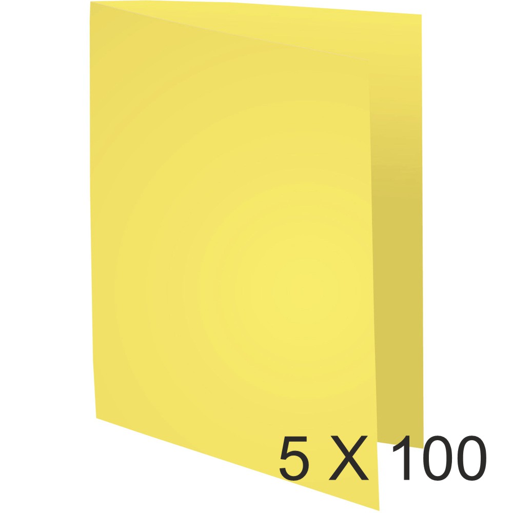 Exacompta Forever - 5 Paquets de 100 Chemises à bord décalé - 170 gr - jaune