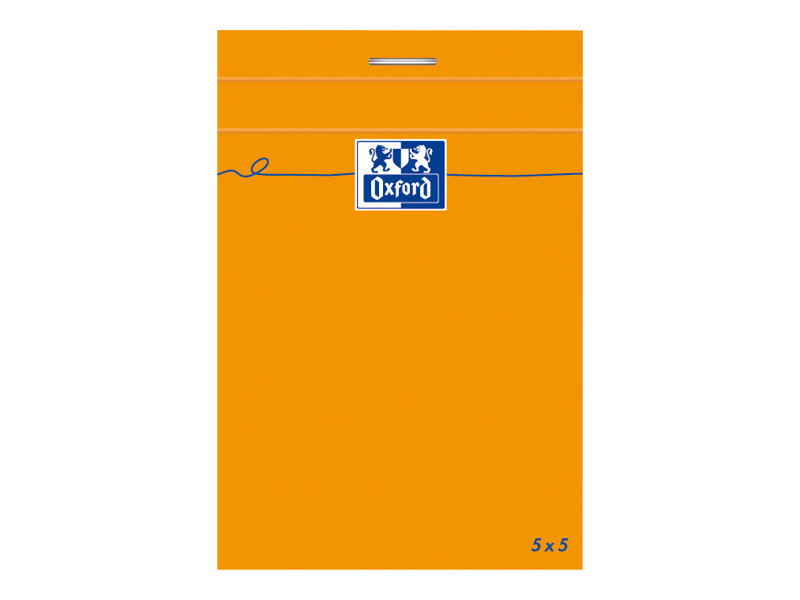 Oxford - Bloc notes - 7,4 x 10,5 cm - 160 pages - petits carreaux - 80G - orange
