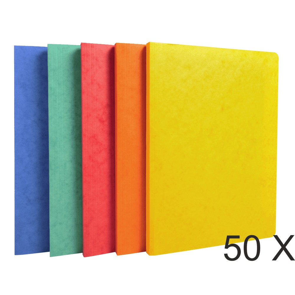 Exacompta - 50 Chemises à dos rainé - 400 gr - couleurs assorties