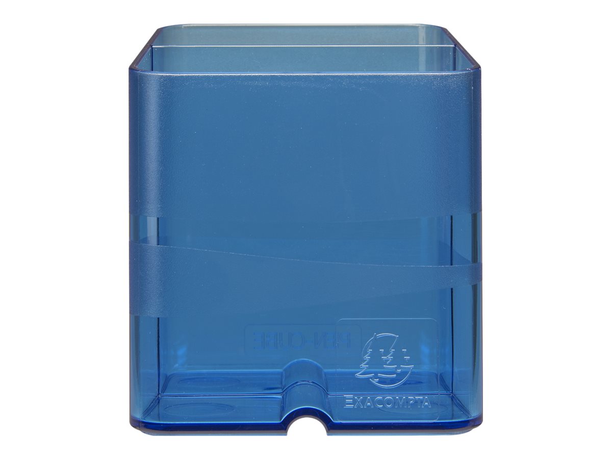 Exacompta Pen-Cube - Pot à crayons bleu royal translucide