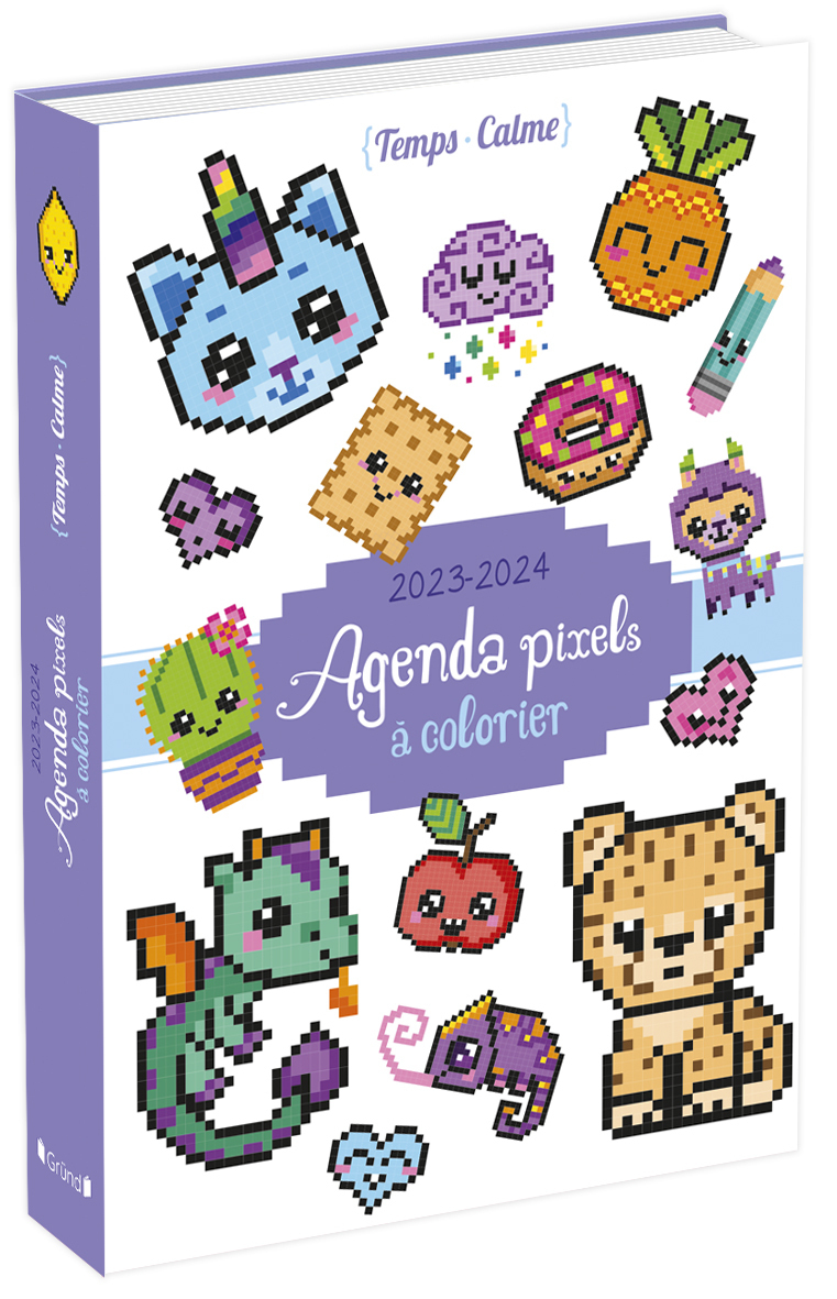 Agenda pixels à colorier 20232024 Pas Cher Bureau Vallée