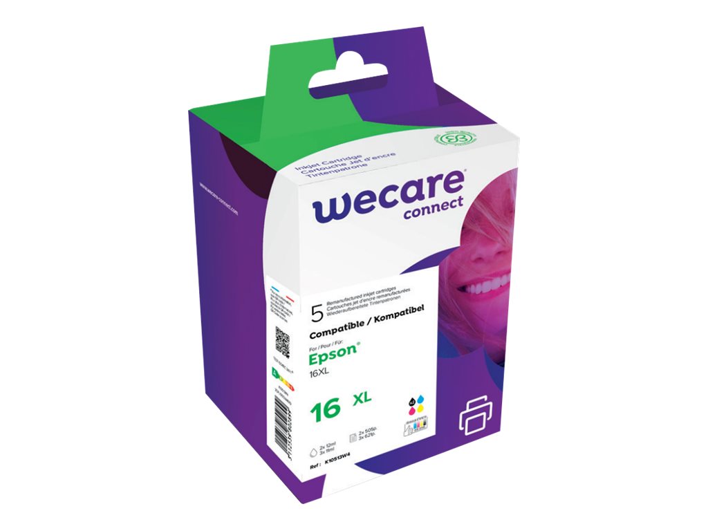 Cartouche compatible Epson 16XL Stylo plume - pack de 5 - noir x2, cyan, magenta, jaune - Wecare K10513W4 