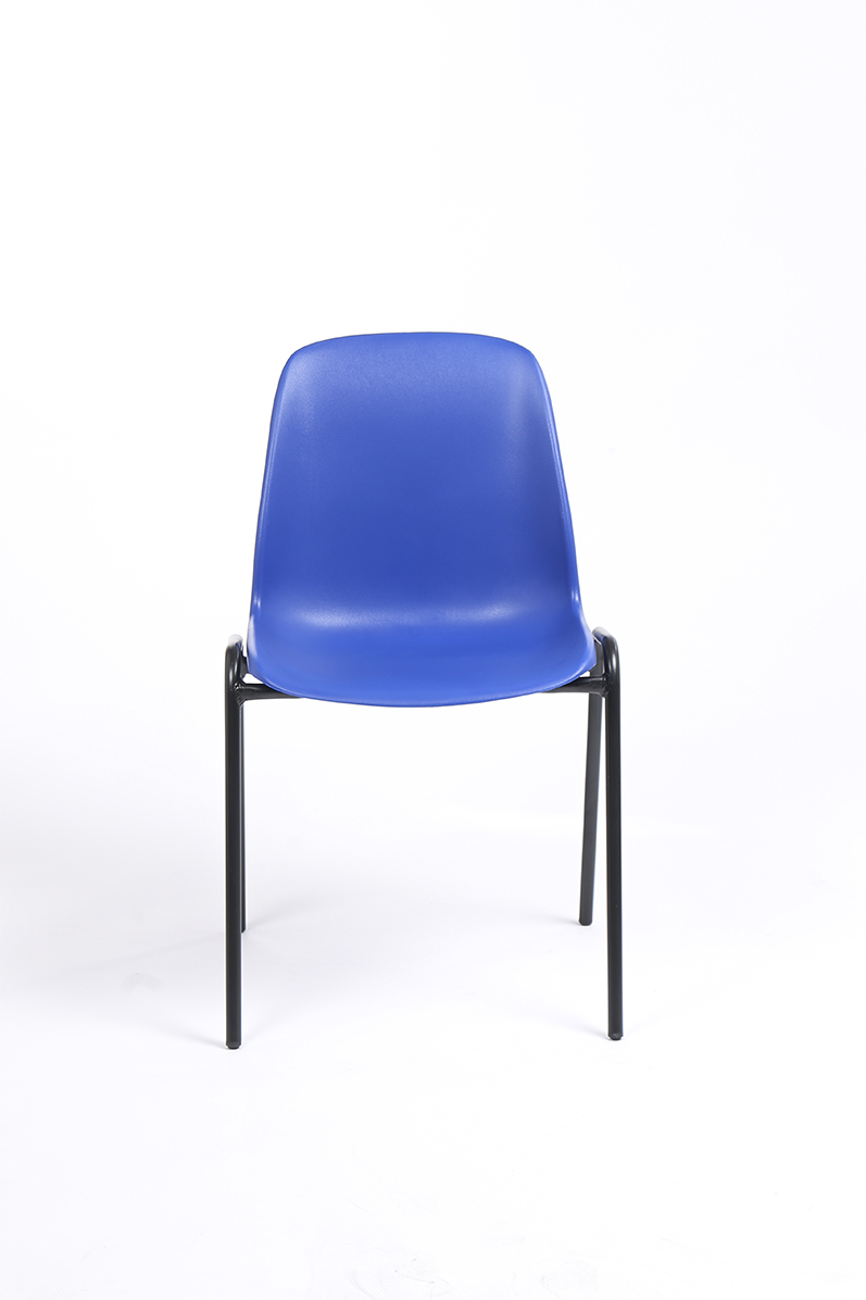 Chaise CHARLOTTE - pieds noirs sans accroche - bleu