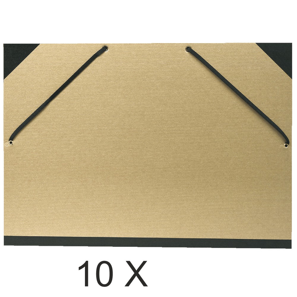 Exacompta - 10 Cartons à dessin à élastiques - 32 x 45 cm - kraft