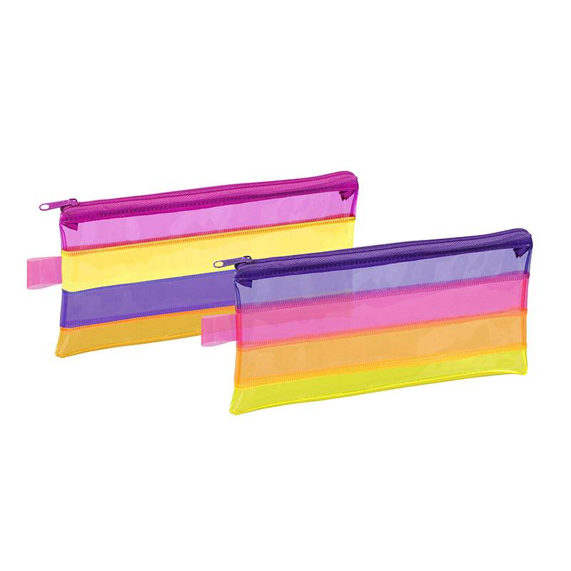 Trousse Happy Fluo - 1 compartiment - disponible dans différentes couleurs transparentes - Viquel