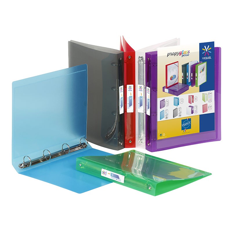 Viquel Propyglass - Classeur à anneaux personnalisable - Dos 35 mm - A4 - disponible dans différentes couleurs
