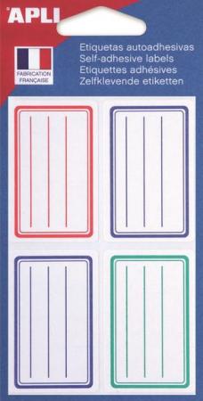 Apli Agipa Agipa 24 Étiquettes Adhésives Ligne Rouge/Bleu 36X56 Mm 