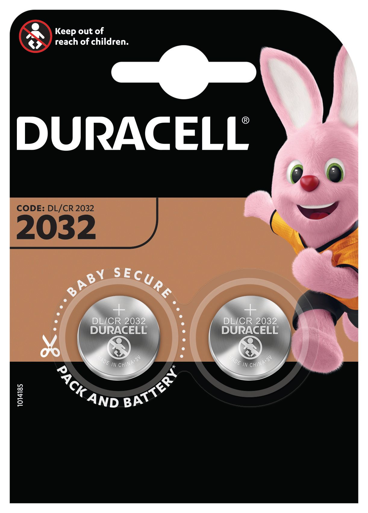 DURACELL CR2032 - 2 piles boutons - 3V