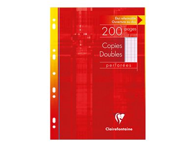 Clairefontaine - 200 copies doubles A4 - grands carreaux (Seyes) - perforées