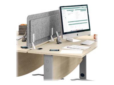 Écran de séparation acoustique pour bureau (sans support de fixation) - L140 x H43 cm - gris chiné