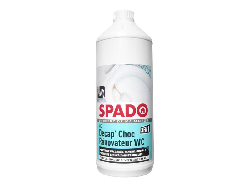 SPADO Décap' Choc - Rénovateur WC 3EN1 - produit de nettoyage - 1L