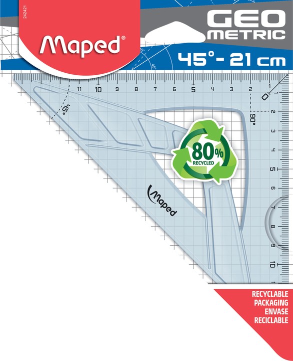 Maped Geometric - Équerre 21 cm - 45°
