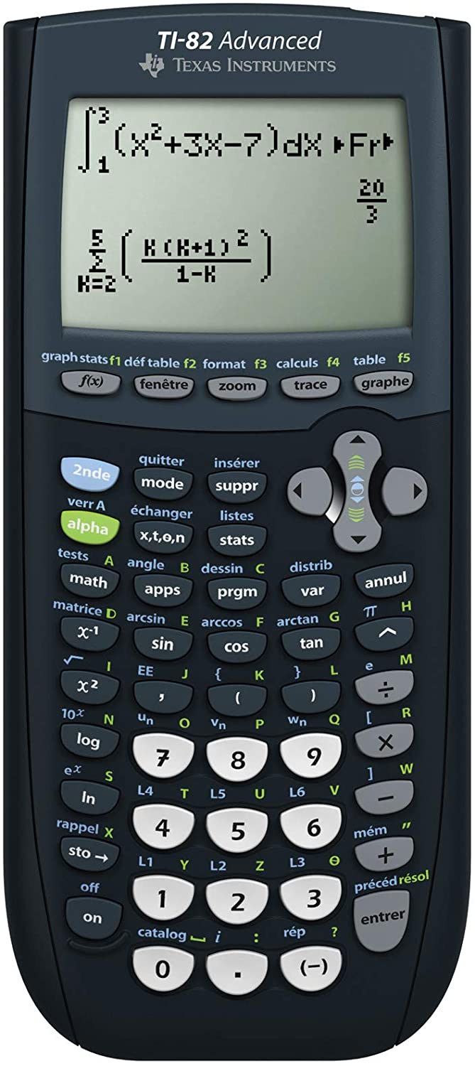 Calculatrice graphique TI-82 Advanced - mode examen intégré