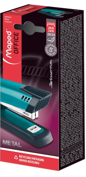 Agrafeuse Maped Easy - Capacité 20-25 Feuilles - Profondeur 67mm - Réduction D'effort 70%