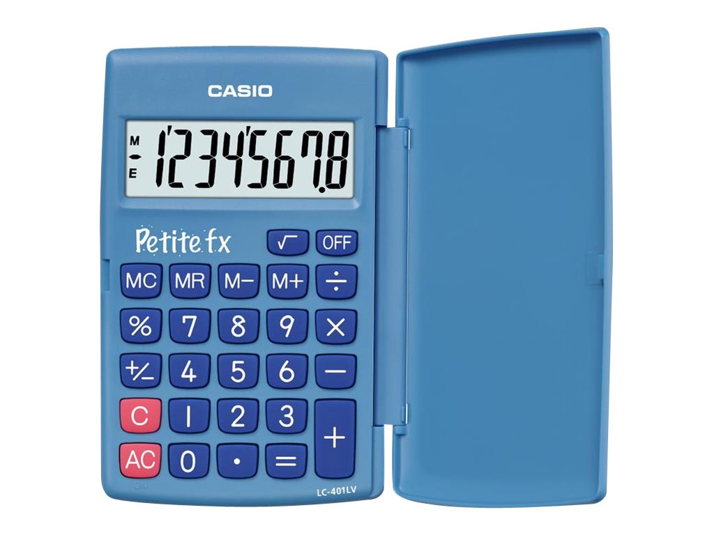 Calculatrice de poche Casio Petit-FX LC-401LV - 8 chiffres - alimentation batterie - bleu