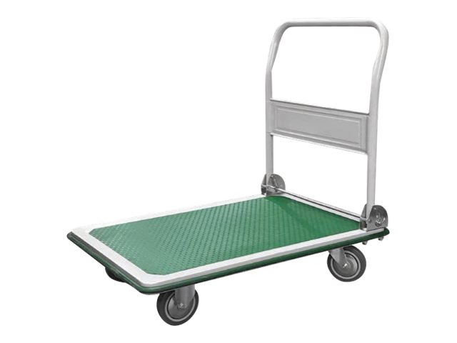Safetool CARGO - Chariot pliant - plateau vert - roues silencieuses - 300 kg