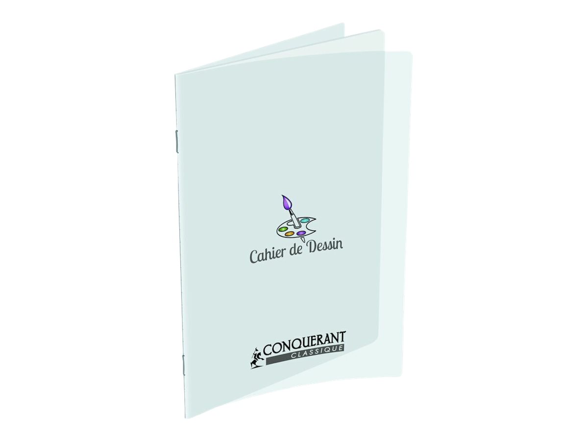 Dessin Sur Page De Garde Cahier A Carreaux Conquérant Classique - Cahier de dessin polypro 17 x 22 cm - 32 pages blanches - transparent Pas Cher | Bureau Vallée