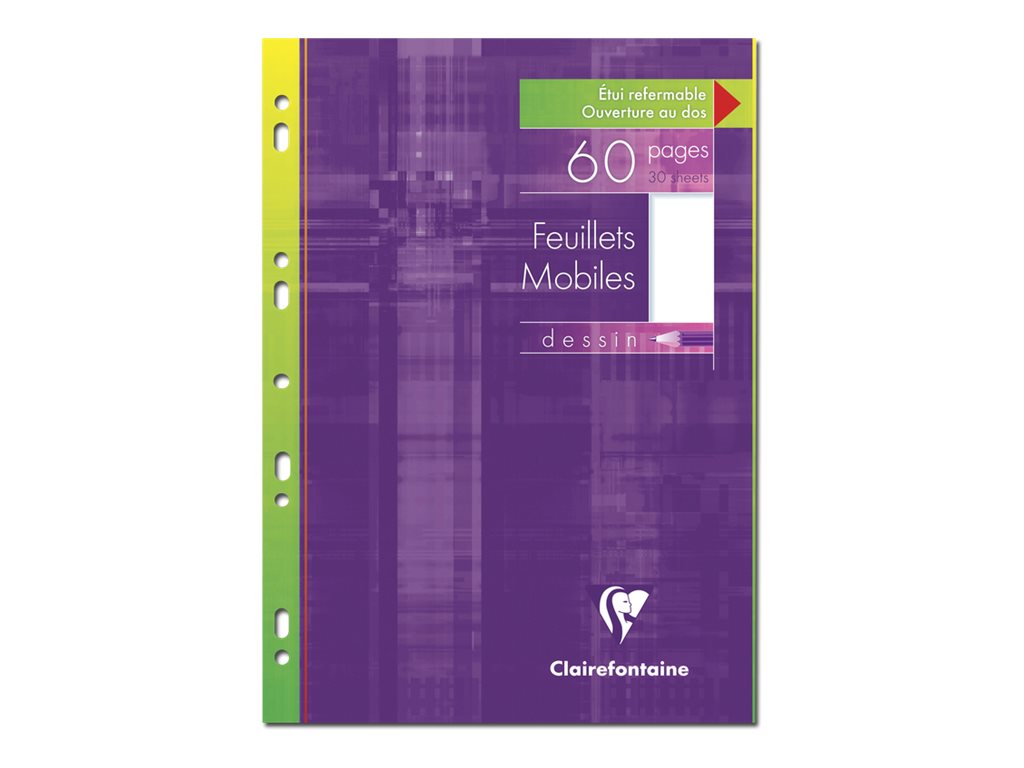 Clairefontaine - 60 feuilles simples A4 - perforées - blanches unies