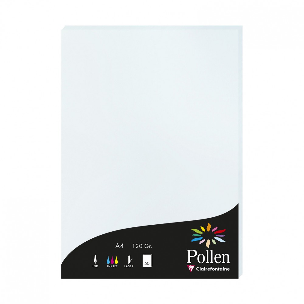 Pollen - 50 Feuilles papier couleur - A4 (21 x 29,7 cm) - 120 g/m² - bleu