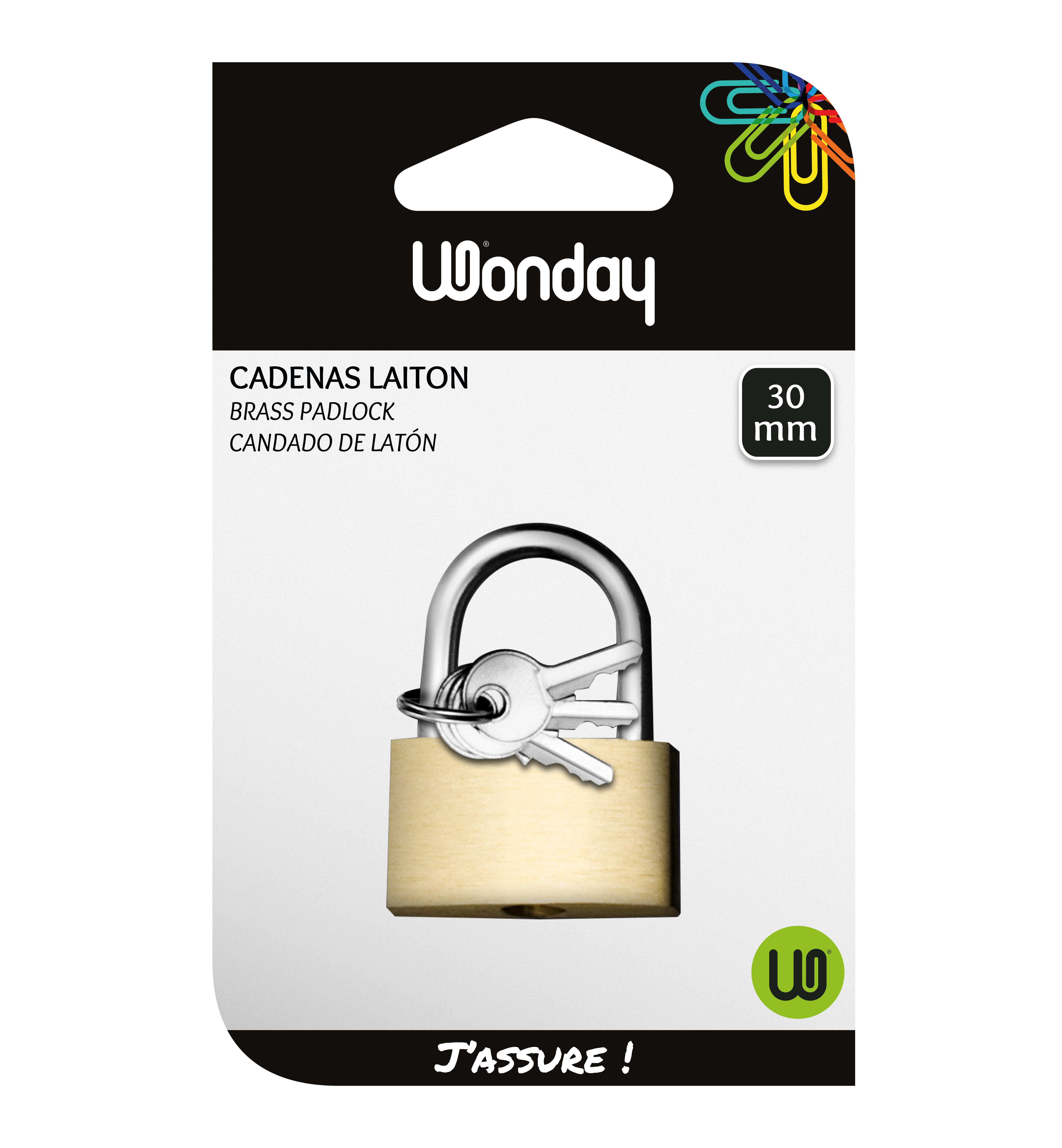Wonday - Cadenas laiton à clé - 30 mm