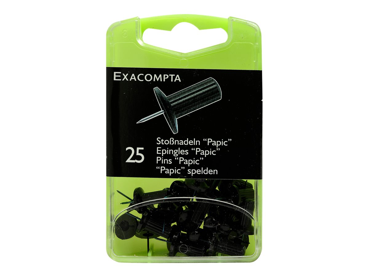 Exacompta - 25 Épingles papic - 10 mm - noir