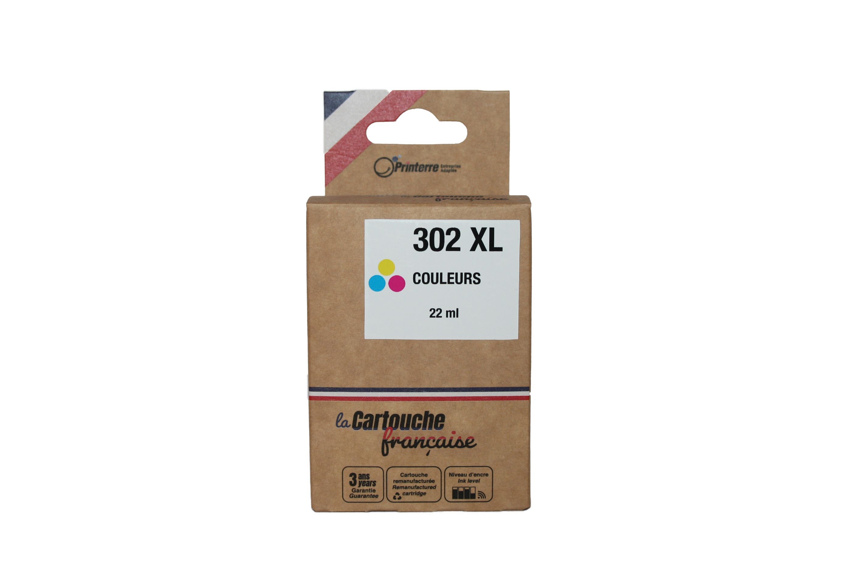 Cartouche compatible HP 302XL - cyan, magenta, jaune - La cartouche Française